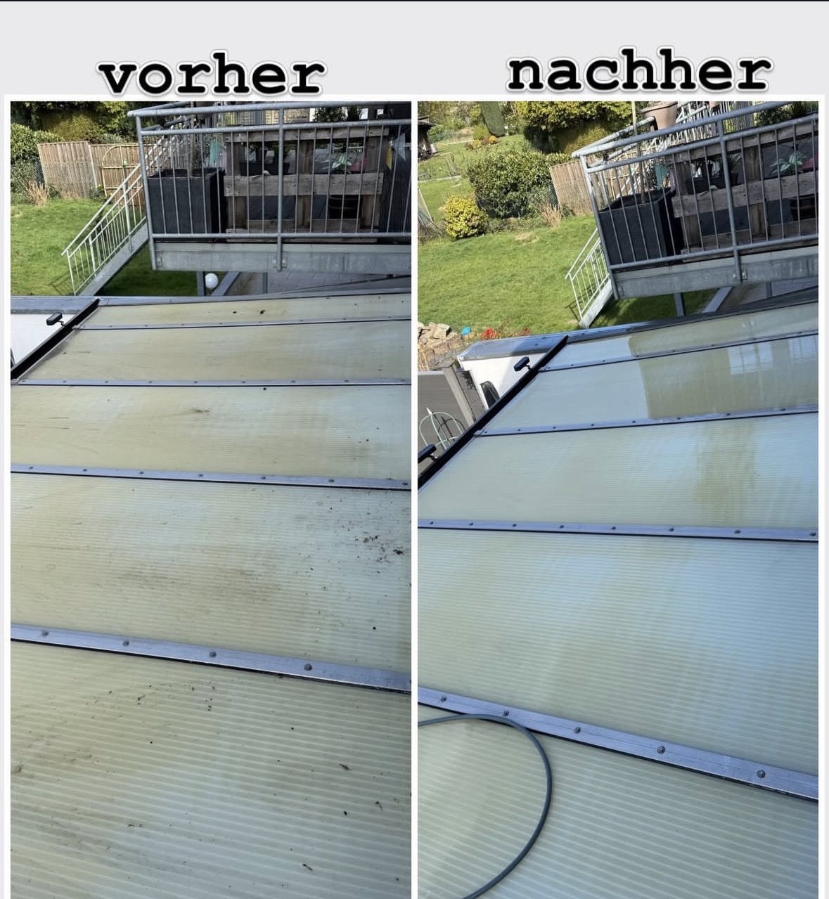 Glasdach Vorher Nachher Reinigung